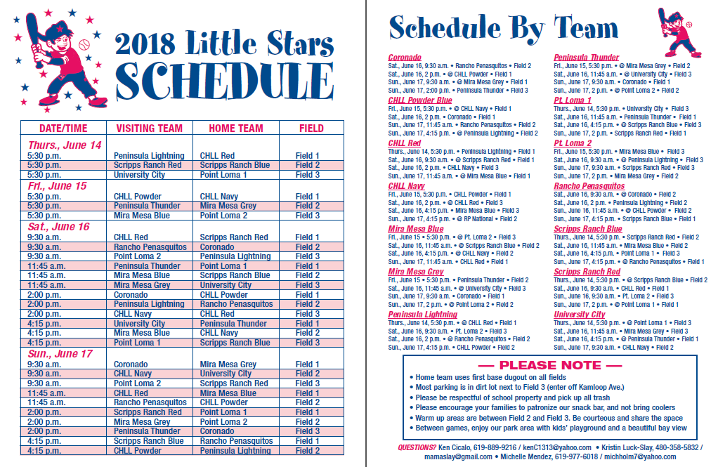All Stars - Schedules